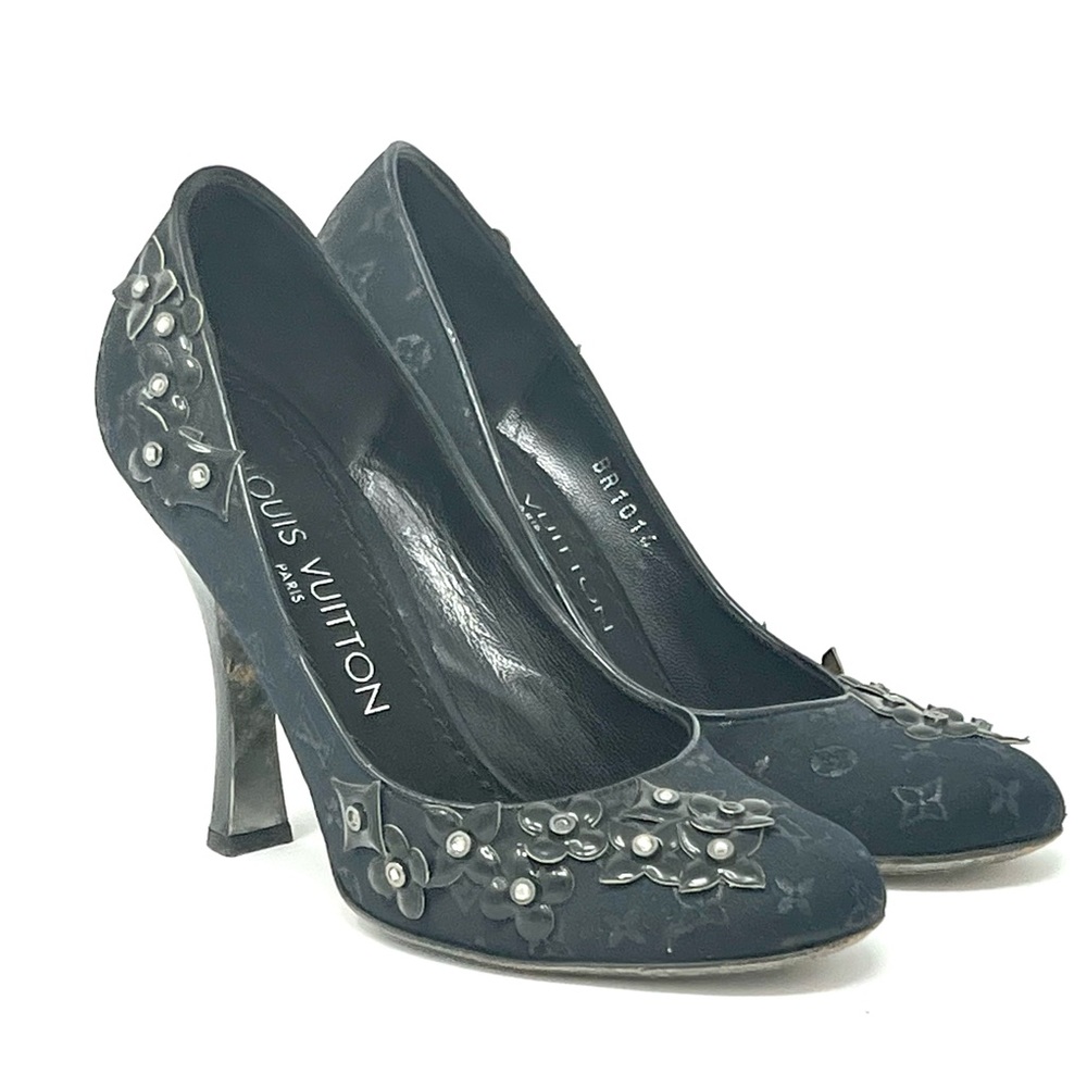 LOUIS VUITTON Monogram embellished rhinestone heels